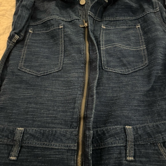 LEE Denim Romper Size M Blue Short Union Alls Vintage Modern - Picture 11 of 12